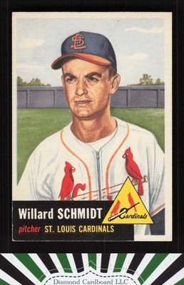 1953 Topps #168 Willard Schmidt VGEX+ [GOOD EYE APPEAL] g, front