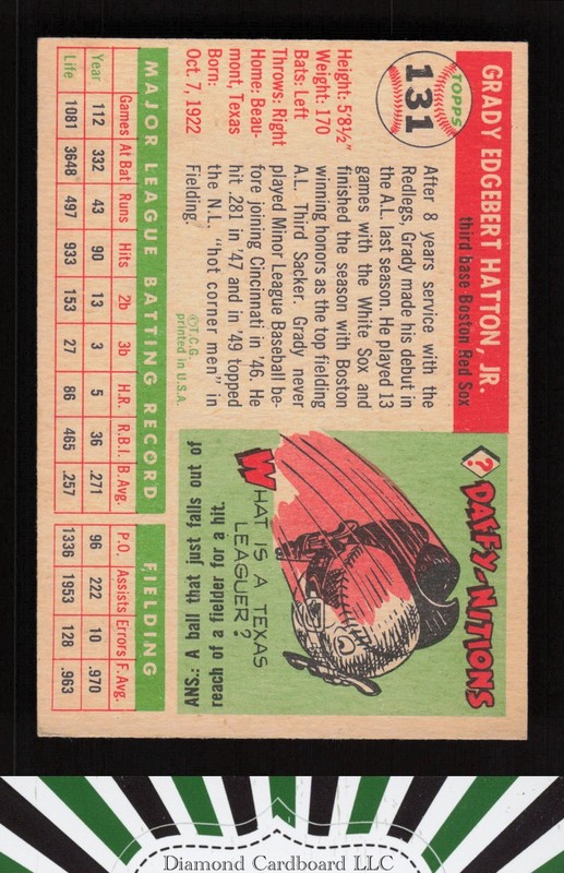 1955 Topps #131 Grady Hatton EX c, back
