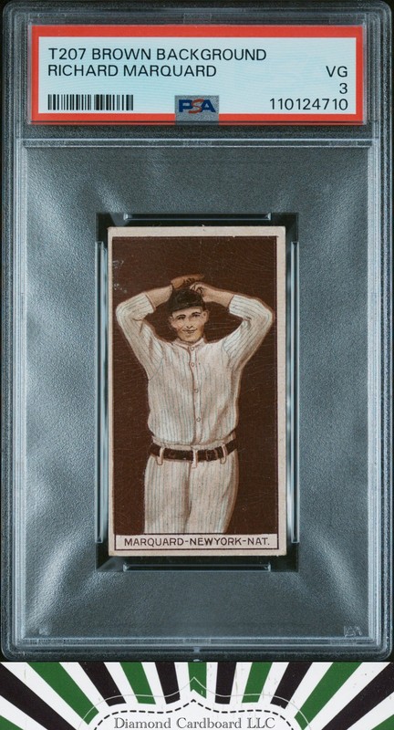 1912 T207 Brown Background # Richard Marquard PSA 3, front