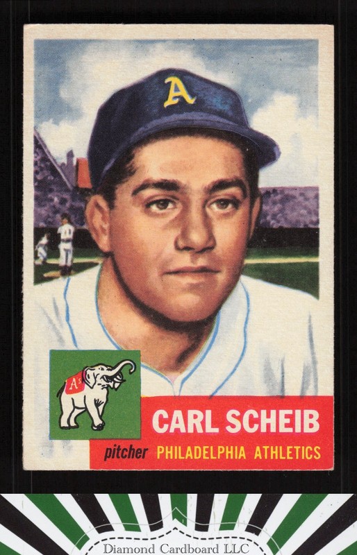 1953 Topps #57 Carl Scheib VGEX+ e, front