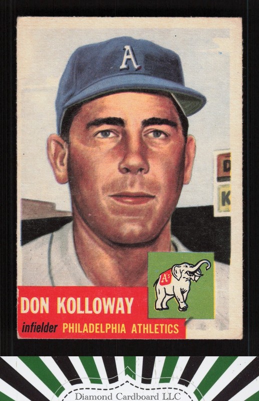 1953 Topps #97 Don Kolloway : Bio uses white text VG c, front