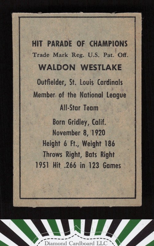 1952 Berk Ros Waldon Westlake EXMT+ [NICELY CENTERED], back