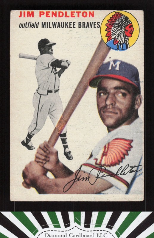 1954 Topps #165 Jim Pendleton VG m, front