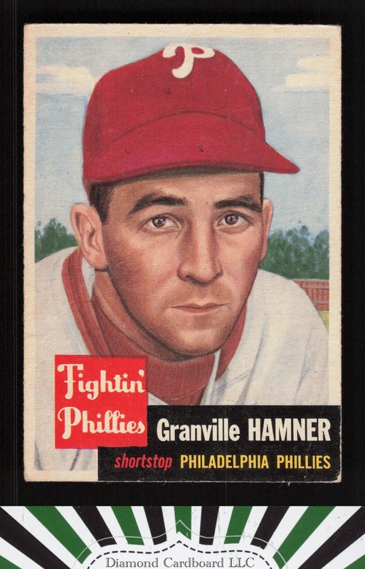 1953 Topps #146 Granny Hamner : Bio uses white text FR [CENTERED] a, front