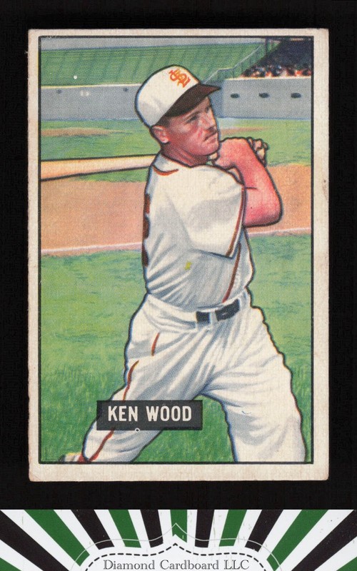 1951 Bowman #209 Ken Wood VGEX, front