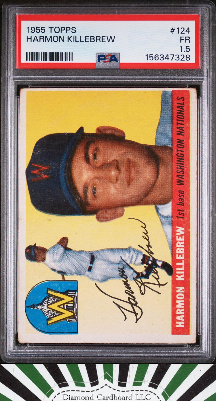 1955 Topps #124 Harmon Killebrew PSA 1.5 HOF RC, front