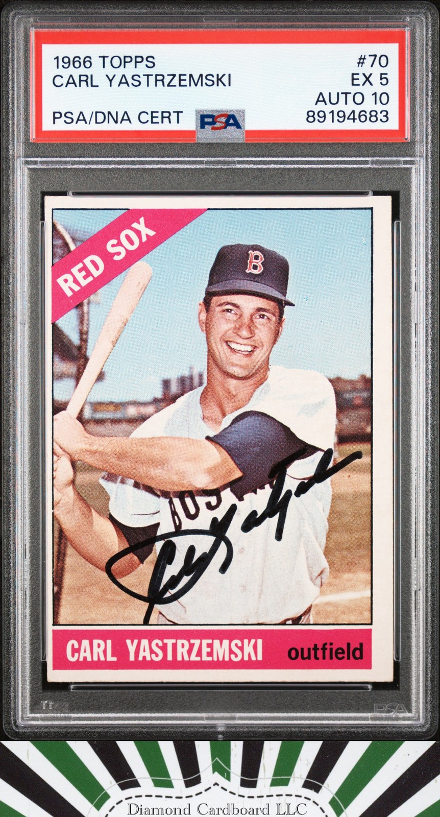1966 Topps #70 Carl Yastrzemski PSA 5 AUTO 10 DNA, front