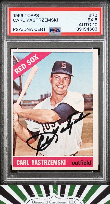 1966 Topps #70 Carl Yastrzemski PSA 5 AUTO 10  DNA, front