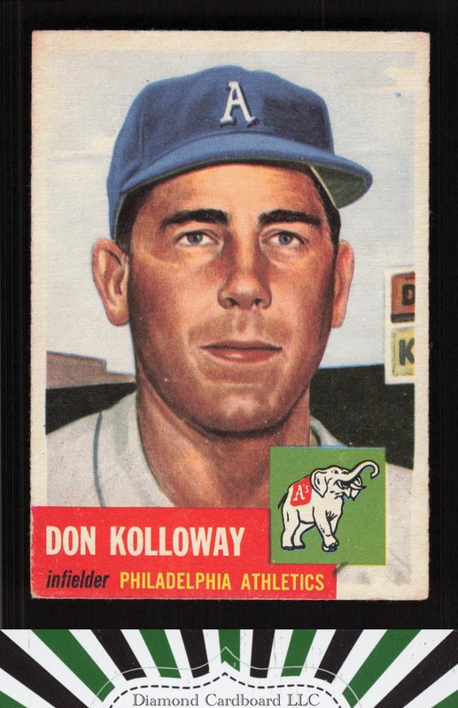 1953 Topps #97 Don Kolloway : Bio uses white text VGEX g, front