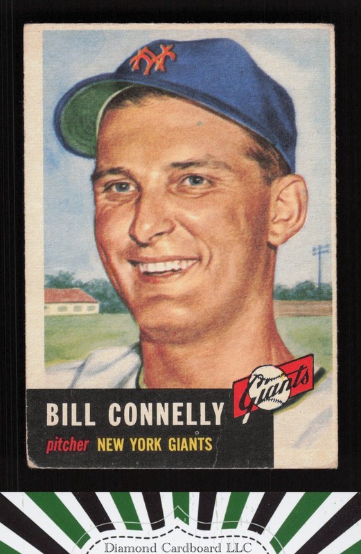 1953 Topps #126 Bill Connelly : Bio uses black text GD e, front