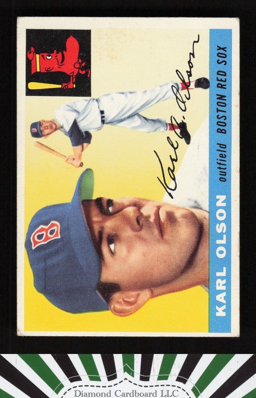 1955 Topps #72 Karl Olson VG+ g, front