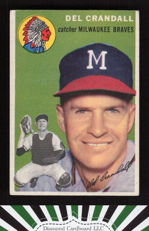 1954 Topps #12 Del Crandall VGEX j, front