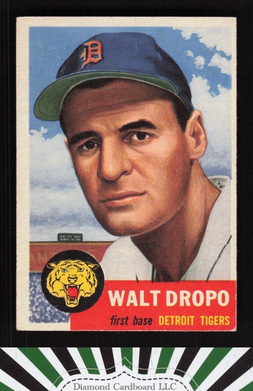 1953 Topps #121 Walt Dropo : Bio uses black text VGEX f, front