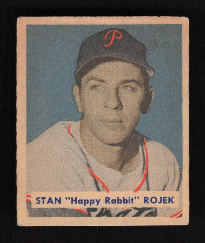 1949 Bowman #135 Stan "Happy Rabbit" Rojek VGEX, front
