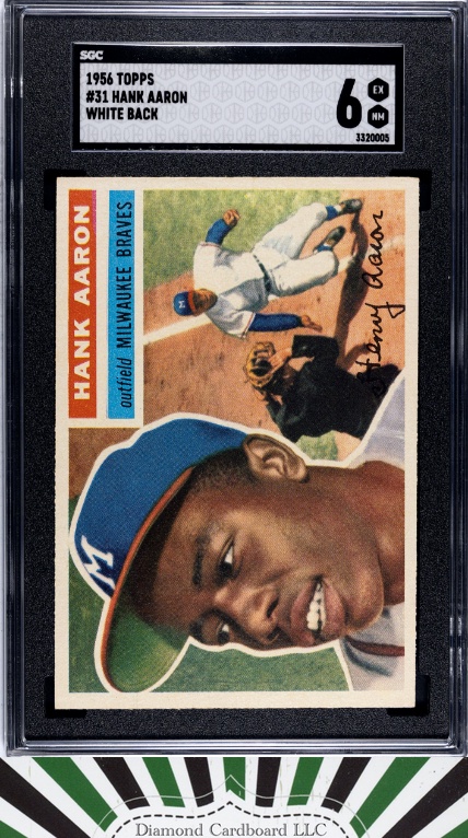 1956 Topps #31 Hank Aaron SGC 6 White Back [ULTRA SHARP / GREAT EYE APPEAL], front