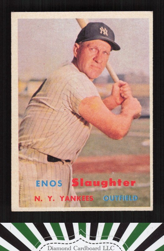 1957 Topps #215 Enos Slaughter EX j, front