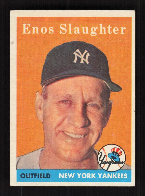 1958 Topps #142 Enos Slaughter EX (PD) e, front