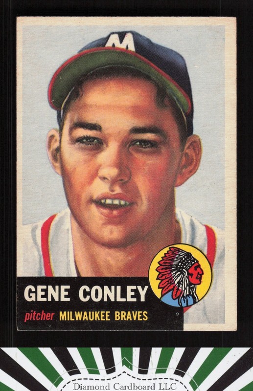 1953 Topps #215 Gene Conley EX f, front