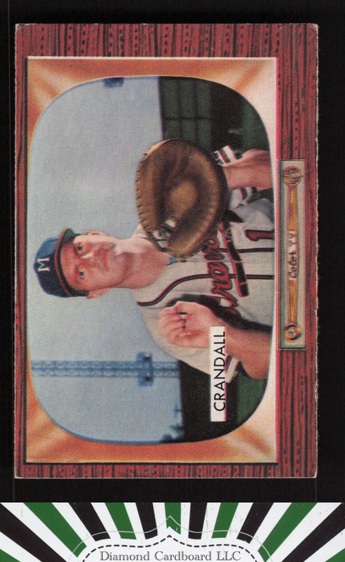1955 Bowman #217 Del Crandall VGEX, front