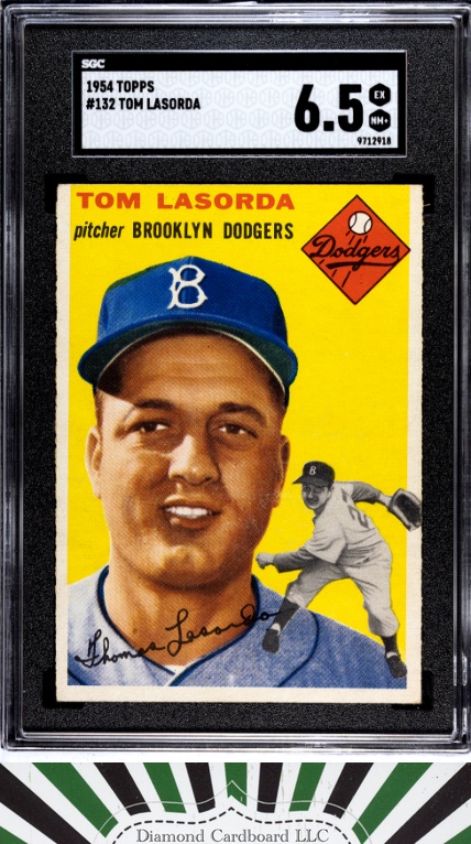 1954 Topps #132 Tom Lasorda SGC 6.5 HOF RC [CENTERED], front