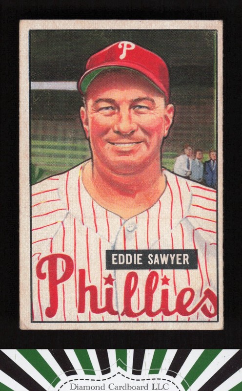 1951 Bowman #184 Eddie Sawyer VGEX, front