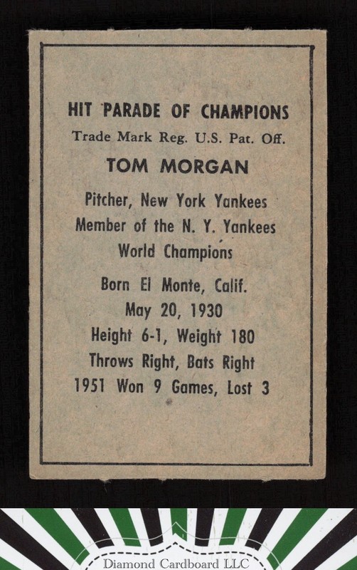 1952 Berk Ross # Tom Morgan EXMT (MC), back