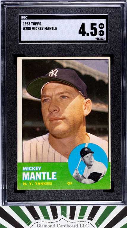 1963 Topps #200 Mickey Mantle SGC 4.5, front