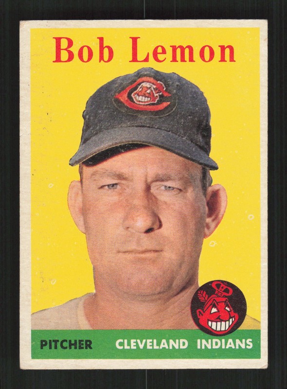 1958 Topps #2 Bob Lemon White Letters VGEX g, front
