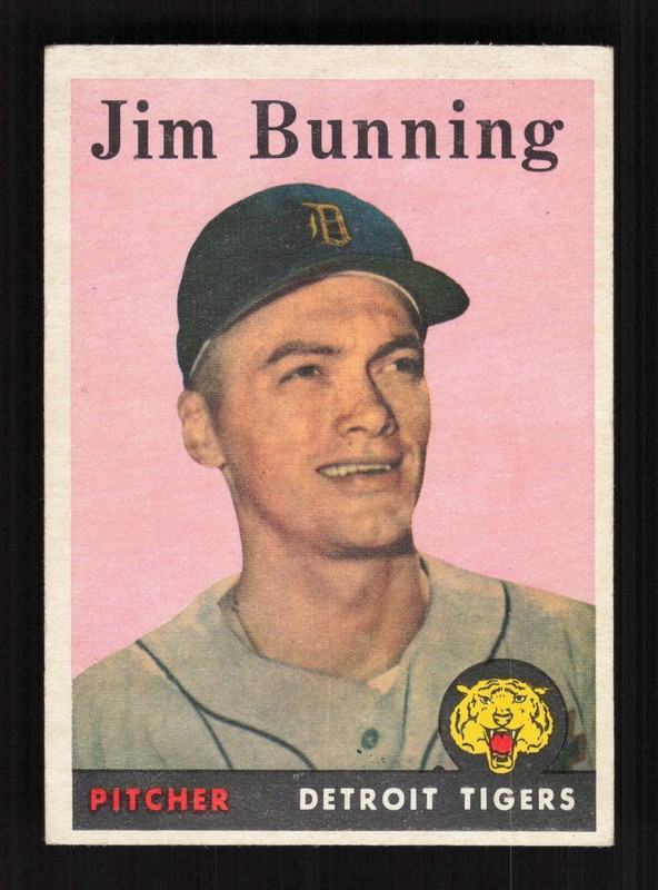 1958 Topps #115 Jim Bunning VGEX+ g, front