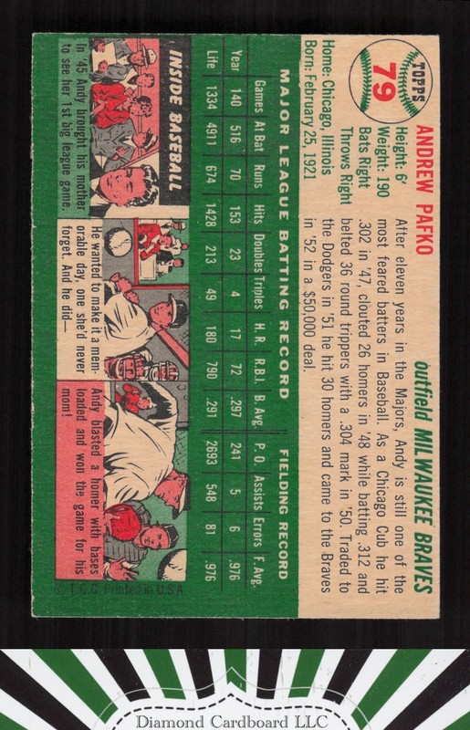 1954 Topps #79 Andy Pafko EXMT f, back