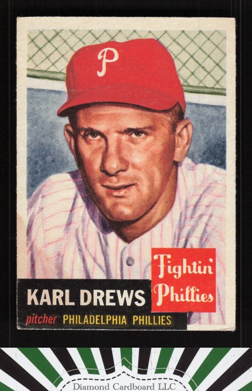 1953 Topps #59 Karl Drews VGEX (ST) g, front