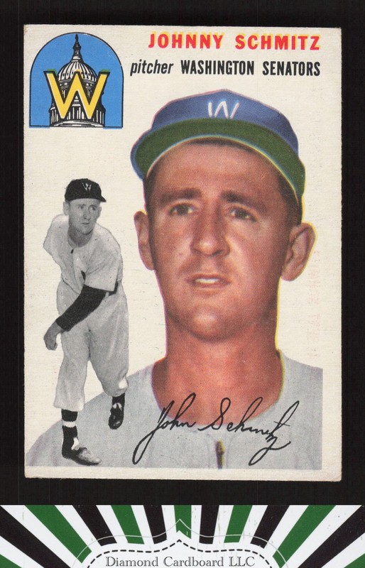 1954 Topps #33 Johnny Schmitz VG g, front