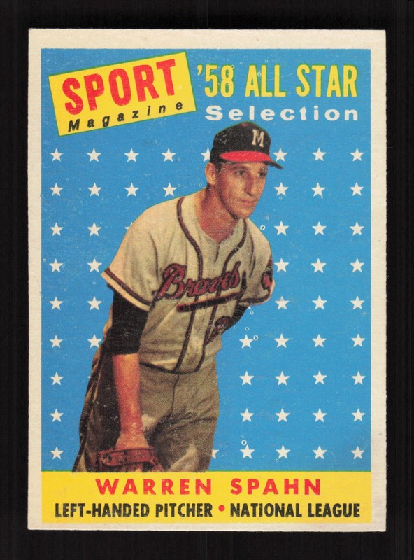 1958 Topps #494 Warren Spahn NM (ST) e, front