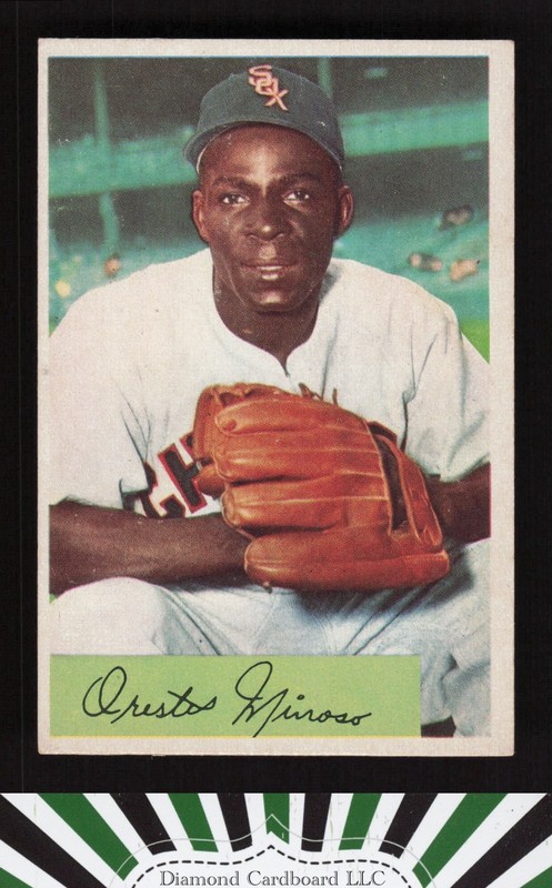 1954 Bowman #38b Orestes Minoso .963/.963 EX c, front