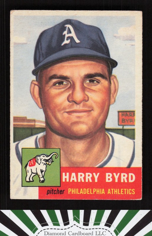 1953 Topps #131 Harry Byrd : Bio uses white text VGEX c, front