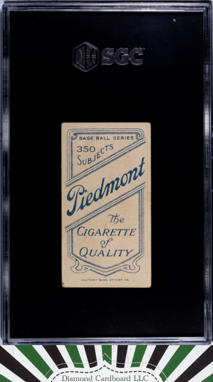 1910 T206 Piedmont 350 Fred Clarke Portrait SGC 2.5, back