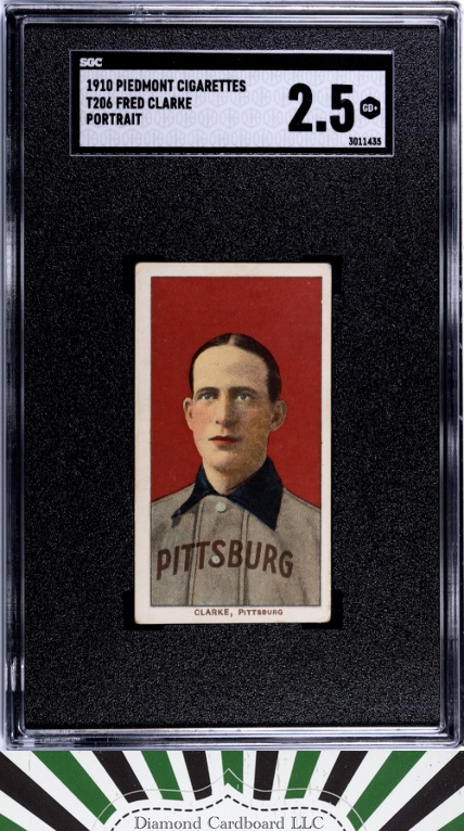 1910 T206 Piedmont 350 Fred Clarke Portrait SGC 2.5, front