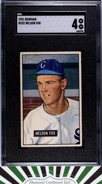 1951 Bowman #232 Nelson Fox SGC 4 [CENTERED], front