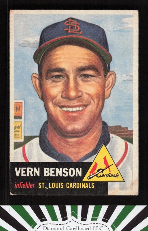 1953 Topps #205 Vern Benson GD [CENTERED] a, front
