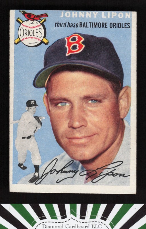 1954 Topps #19 Johnny Lipon VGEX h, front