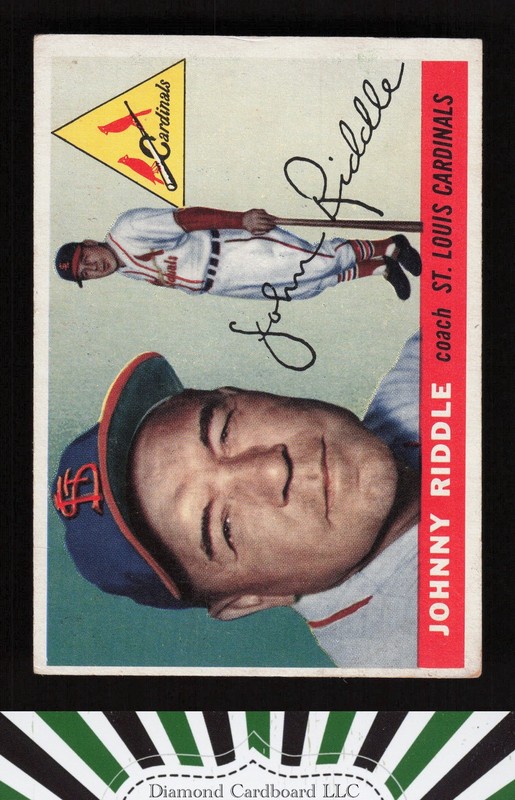 1955 Topps #98 Johnny Riddle VG+ d, front