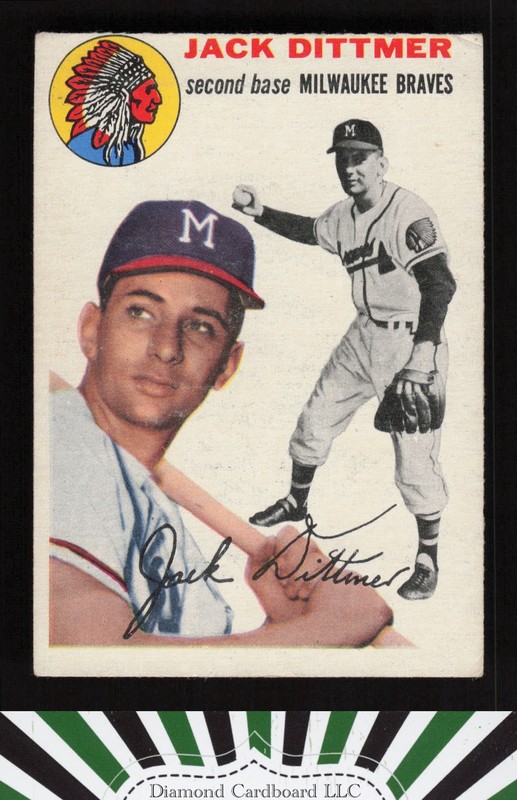 1954 Topps #53 Jack Dittmer VGEX k, front