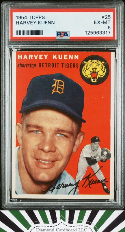 1954 Topps #25 Harvey Kuenn PSA 6 [STUNNINGLY CENTERED], front