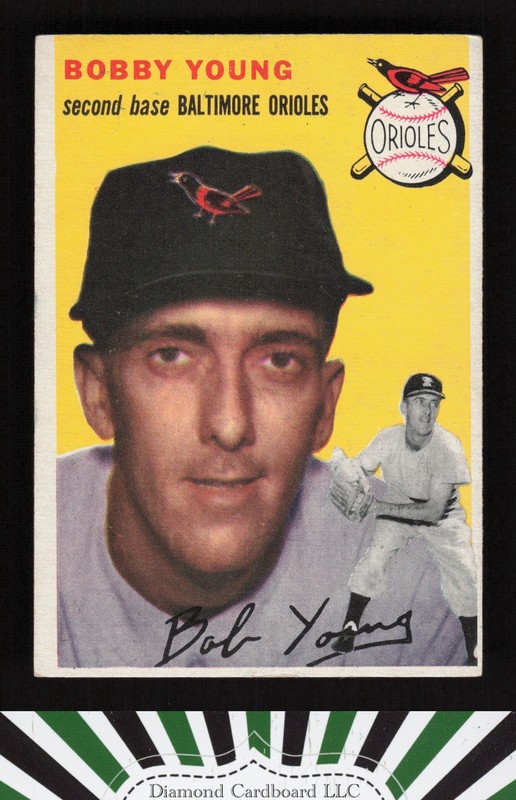 1954 Topps #8 Bobby Young VGEX f, front