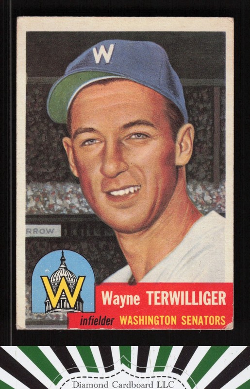 1953 Topps #159 Wayne Terwilliger : Bio uses white text VGEX (MC) f, front