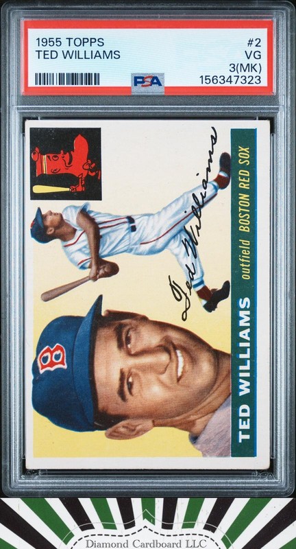1955 Topps #2 Ted Williams PSA 3 (MK), front