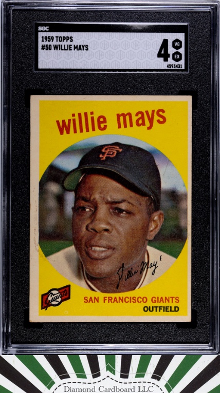 1959 Topps #50 Willie Mays SGC 4, front