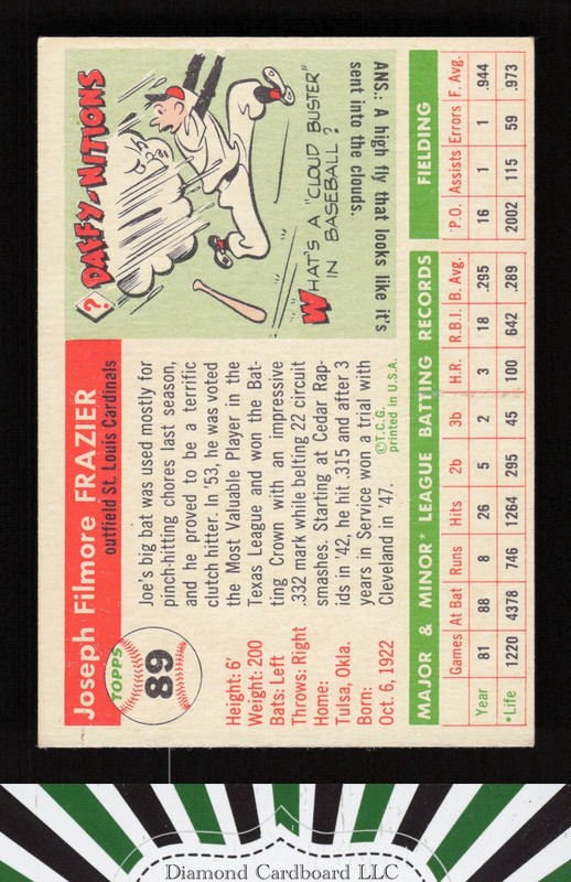 1955 Topps #89 Joe Frazier VGEX i, back