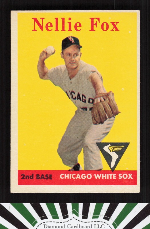 1958 Topps #400 Nellie Fox GD+ d, front