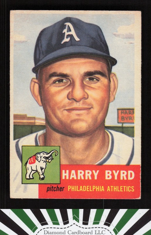 1953 Topps #131 Harry Byrd : Bio uses white text VGEX g, front